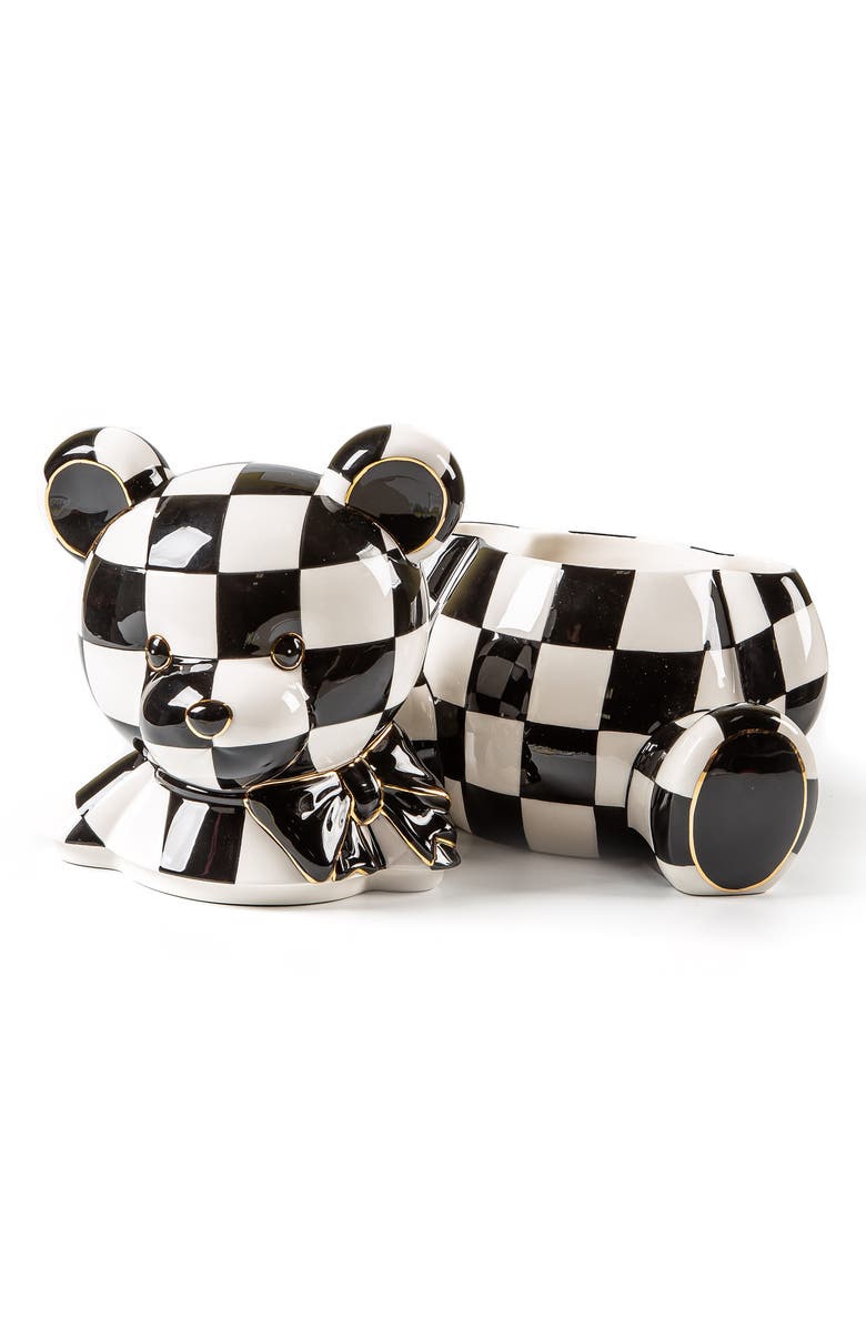 MACKENZIE CHILDS Courtly Check Bear Cookie Jar, Alternate, color, Courtly
