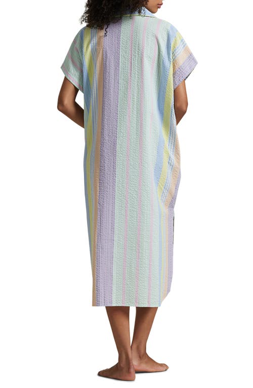 Polo Ralph Lauren Stripe Cotton Seersucker Sleepshirt In Coastal Stripe