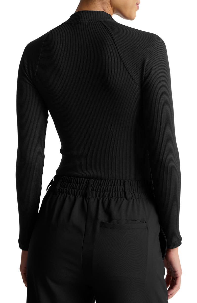 Beyond Yoga Contours Mock Neck Top, Alternate, color, Black