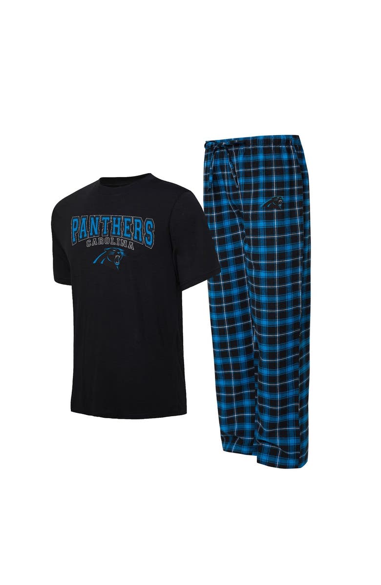 CONCEPTS SPORT Men's Concepts Sport Black/Blue Carolina Panthers Arctic T-Shirt & Pajama Pants Sleep Set, Main, color, 