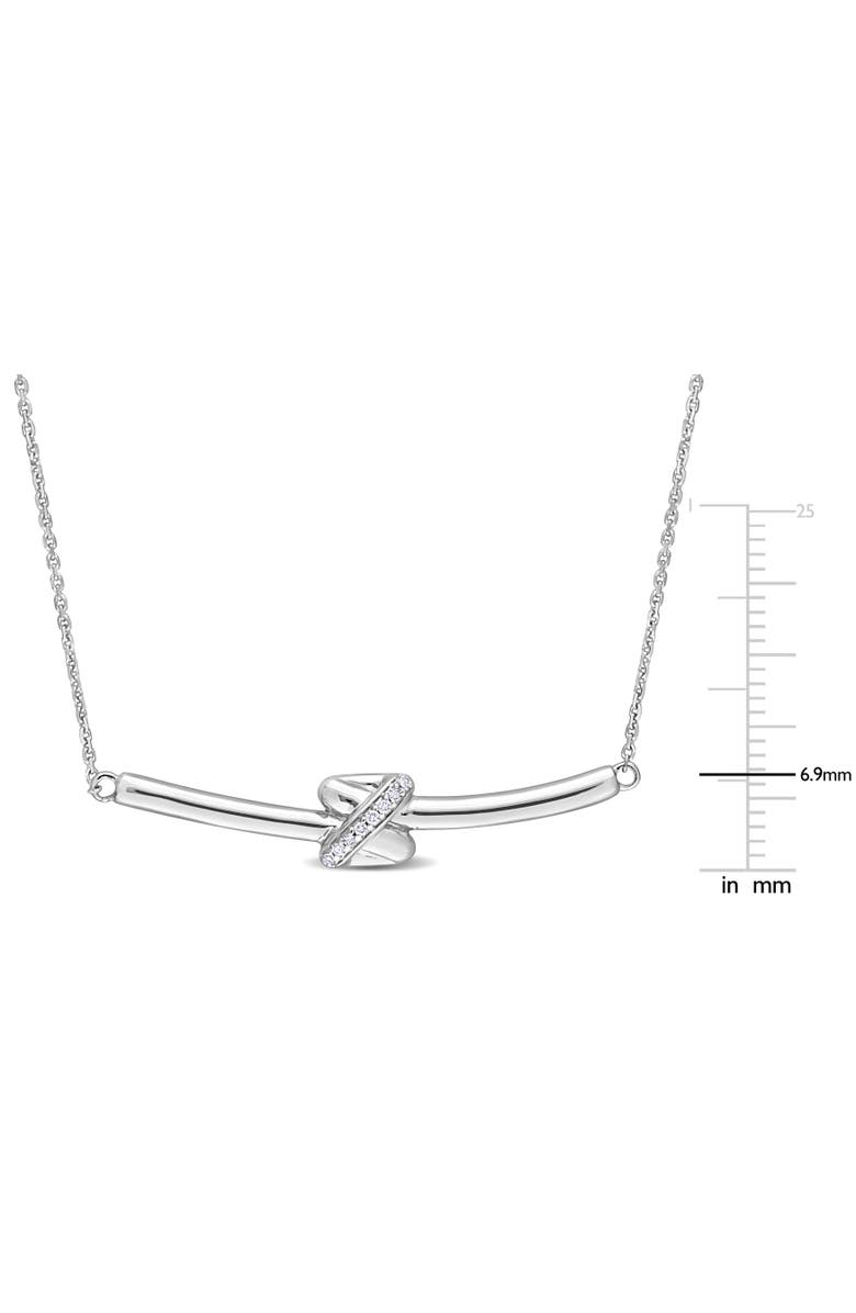 Julianna B. Diamond Bar Crossover Motif Necklace 14k, Alternate, color, White Gold