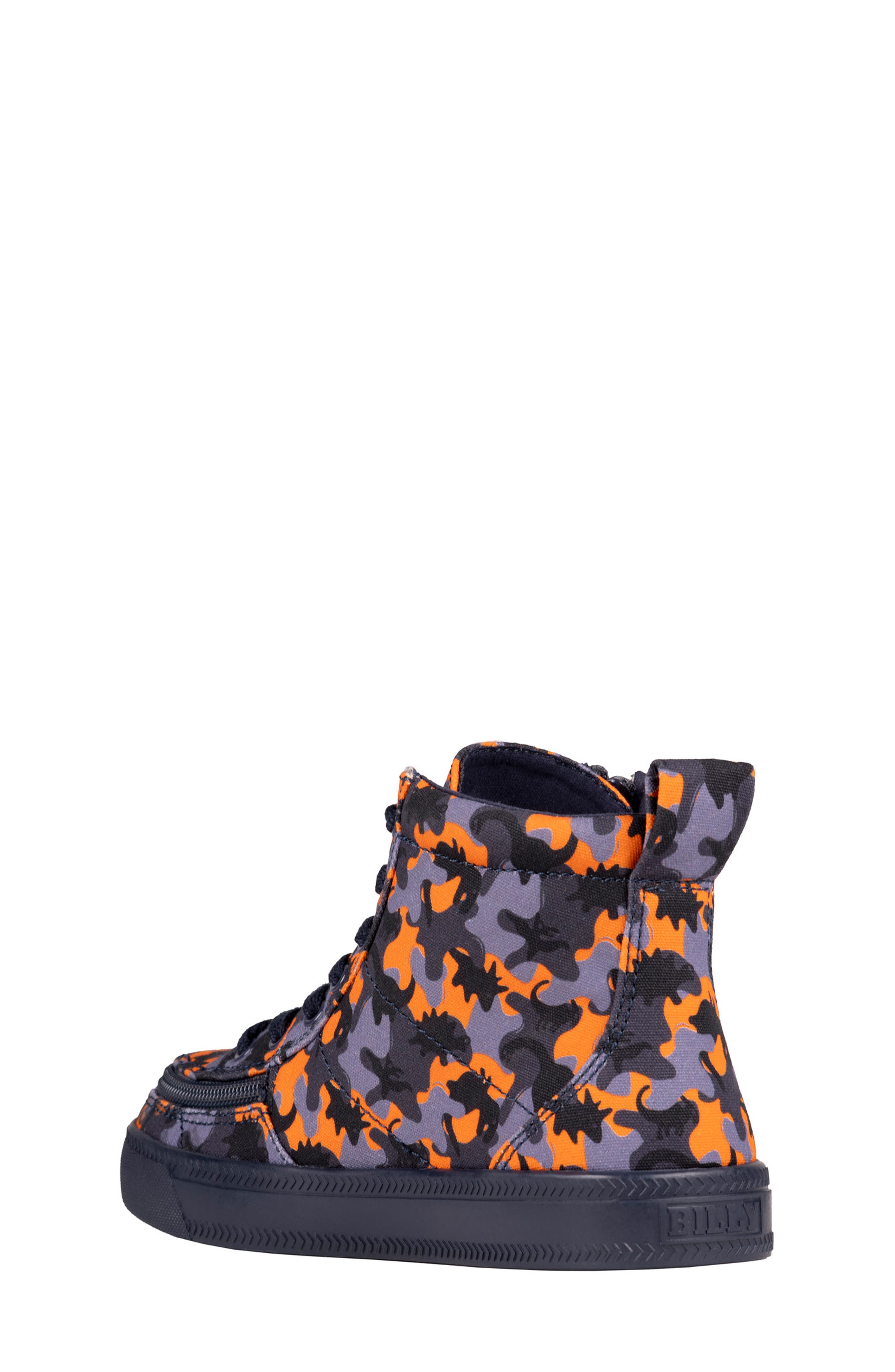 BILLY Footwear Kids' Dino Canvas High Top Sneaker, Alternate, color, Orange Dino