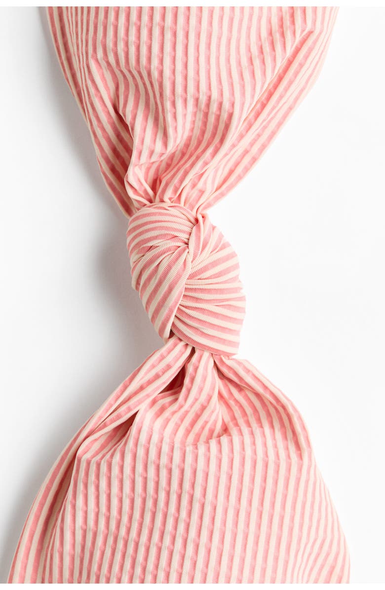 H&M Padded Bandeau Bikini Top, Alternate, color, Pink/Light Beige Striped