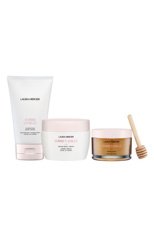 Laura Mercier Delicious & Decadent 3-piece Ambre Vanille Collection $117 Value In Transparent