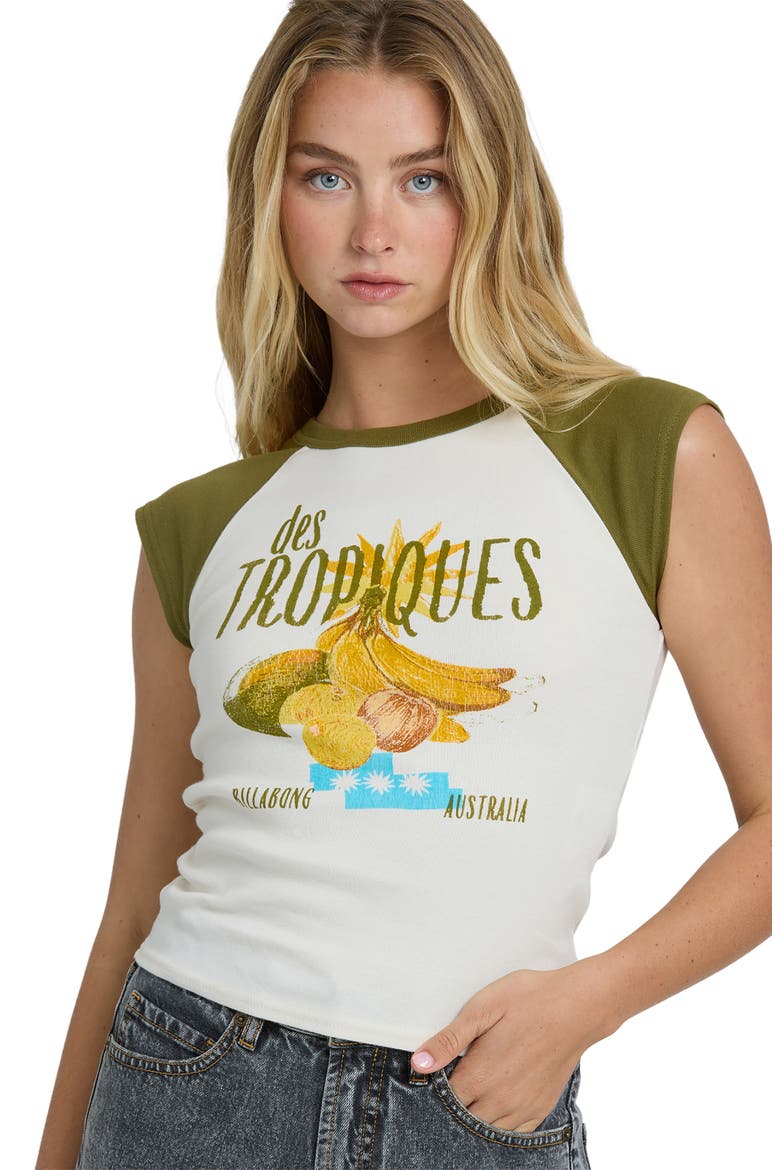 Des Tropiques Cotton Graphic Baseball T-Shirt, Alternate, color, DARK OLIVE