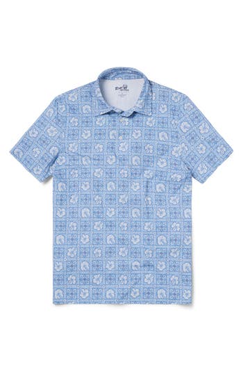 Reyn Spooner Pua Patchwork Aloha Polo In Chambray