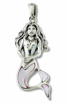 SAMUEL B. Sterling Silver Mother of Pearl Mermaid Pendant