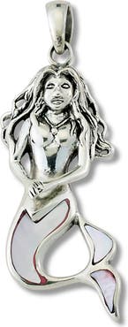SAMUEL B. Sterling Silver Mother of Pearl Mermaid Pendant