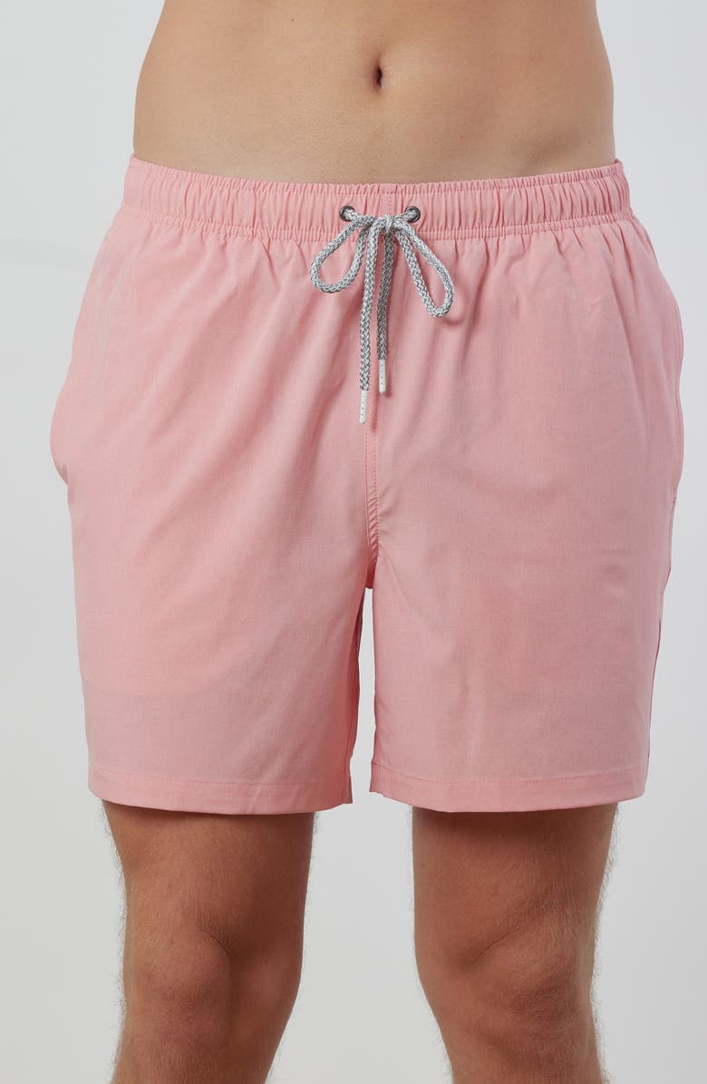 Rainforest Not Your Average Solid Swim Trunks, Main, color, Flamingo Pink
