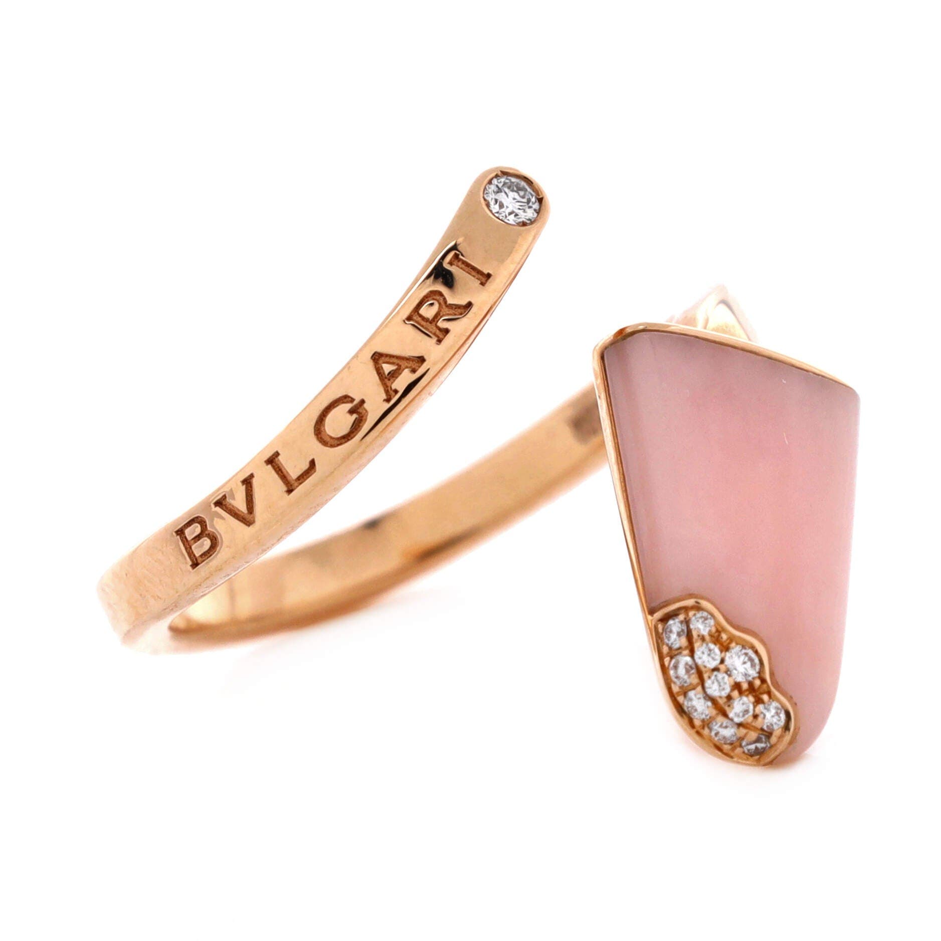 Gelati Ring 18K Rose Gold with Pink Opal and Diamonds, Alternate, color, Metallic Gold