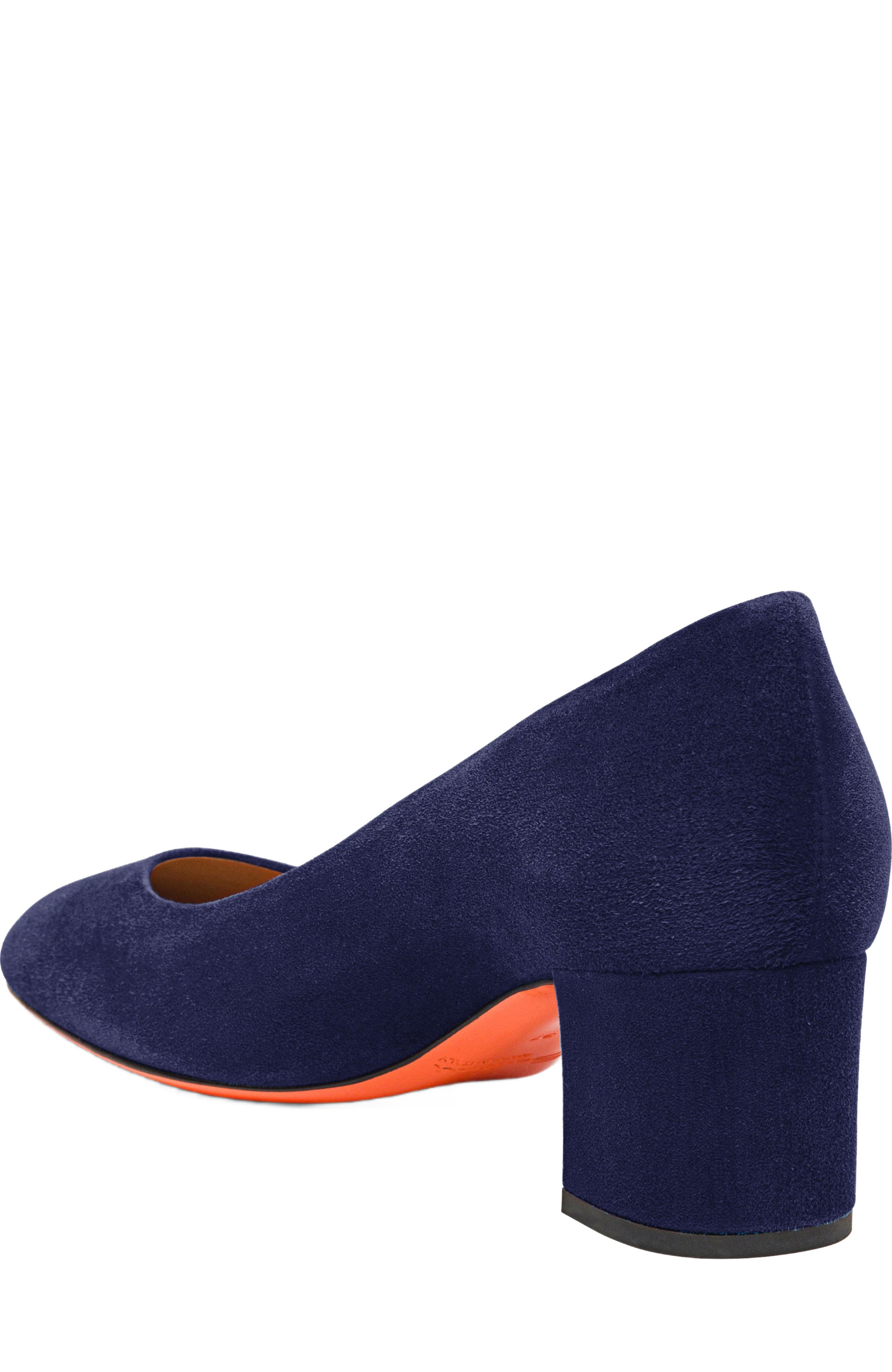 Santoni Women's  suede low-heel pump, Alternate, color, Blue