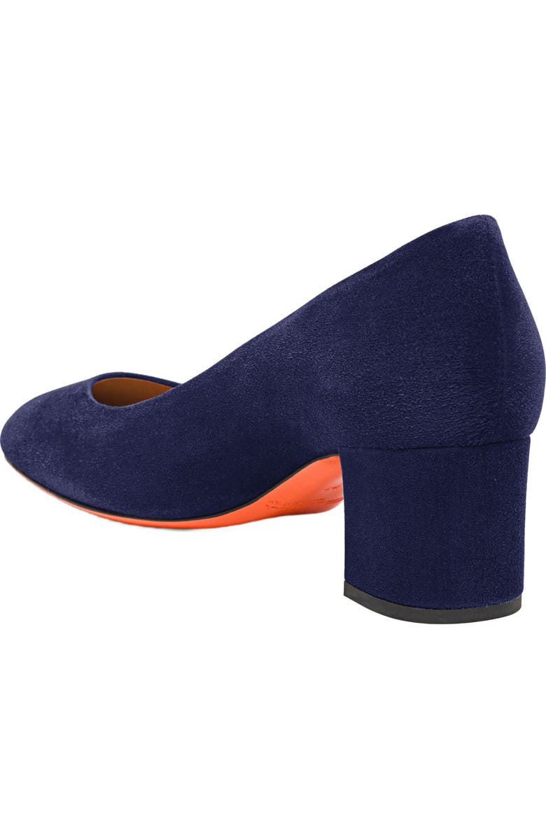 Santoni Women's suede low-heel pump, Alternate, color, Blue