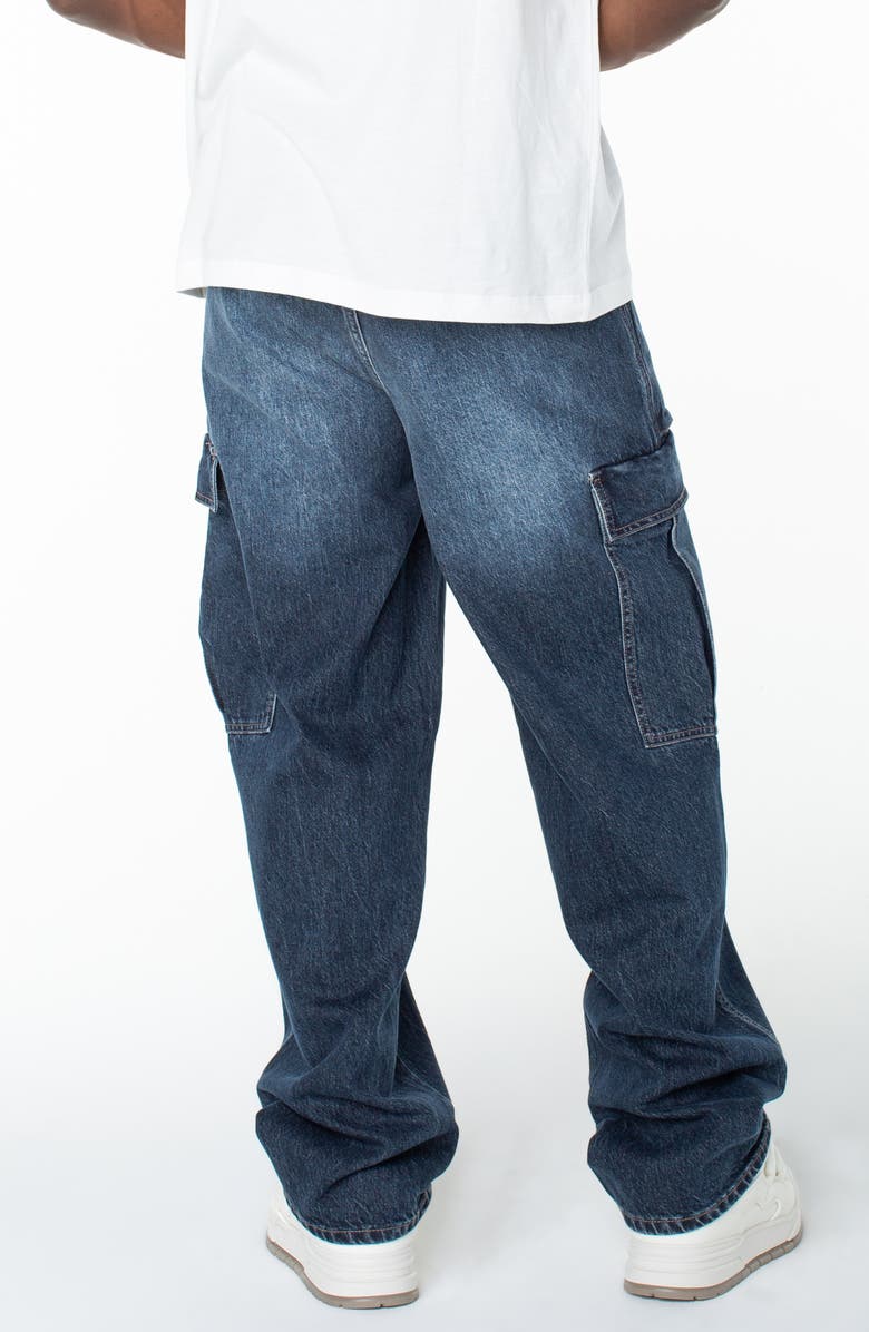 Von Dutch Outlaws Baggy Cargo Pocket Jeans, Alternate, color, Middle Moon