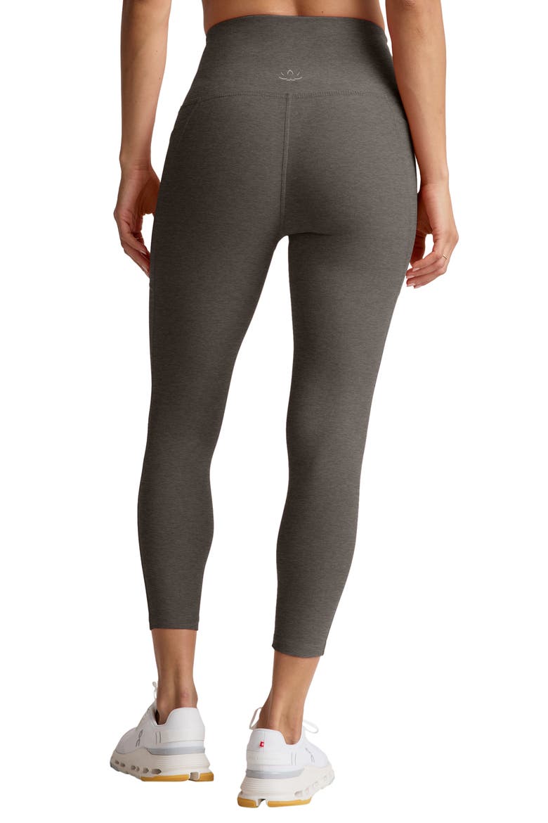 Space Dye Out of Pocket Side Pocket High Waist Capri Leggings, Alternate, color, TRUE GRAY HEATHER