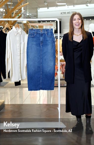 MOTHER The Pencil Pusher Denim Midi Skirt | Anthropologie