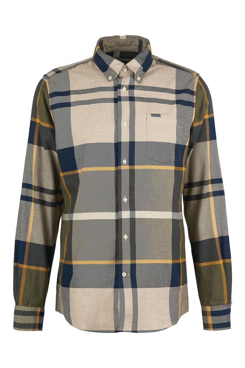 Dunoon Plaid Button-Down Shirt, Alternate, color, FOREST MIST