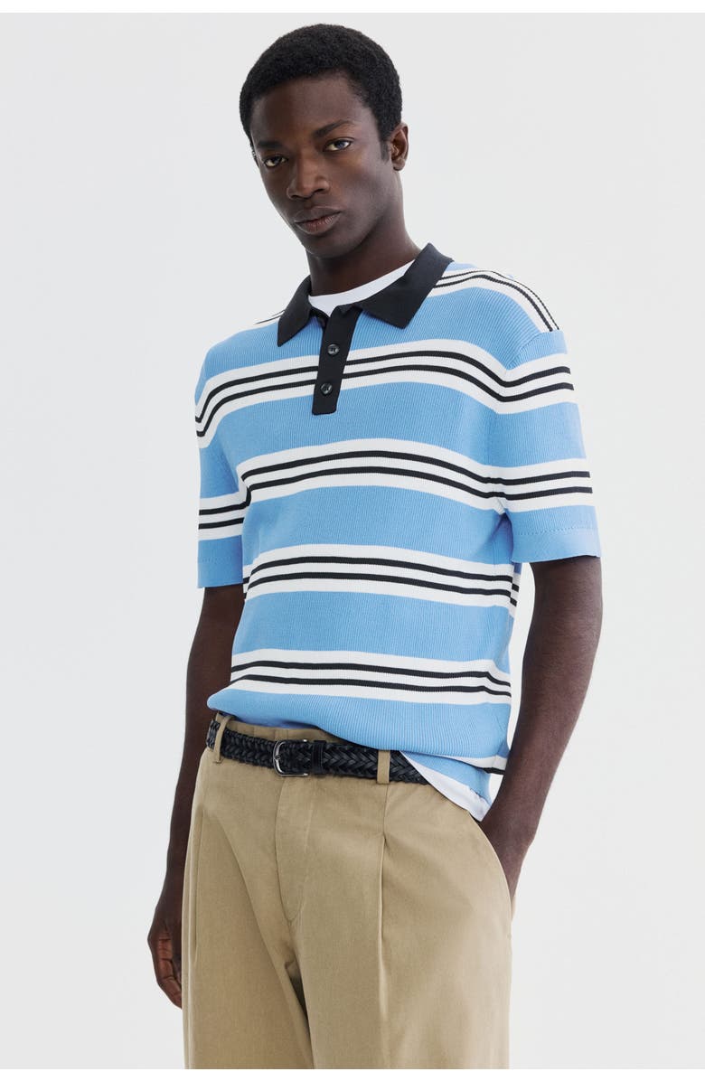 H&M Regular Fit Polo Shirt, Alternate, color, Blue/Striped