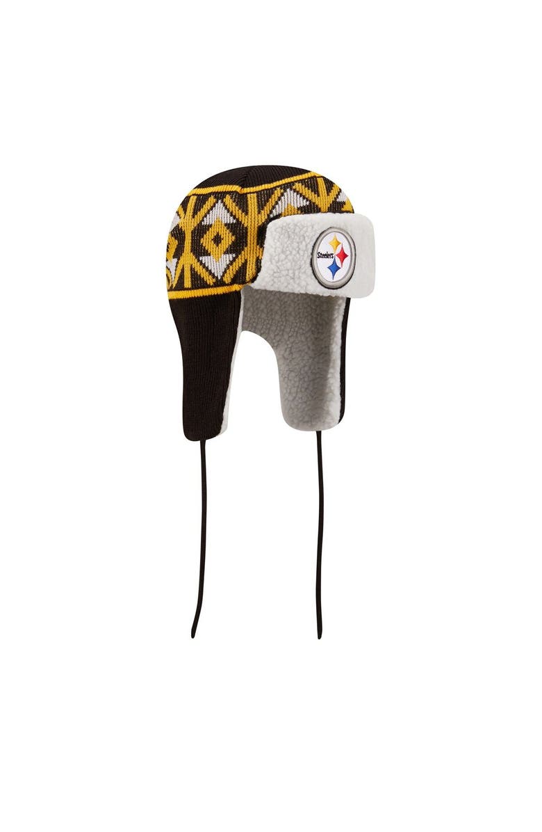 New Era Men's New Era  Black Pittsburgh Steelers  Knit Trapper Hat, Alternate, color, 