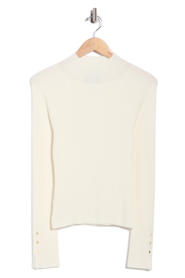 Kassandra Mock Neck Rib Sweater, Alternate, color, IVORY
