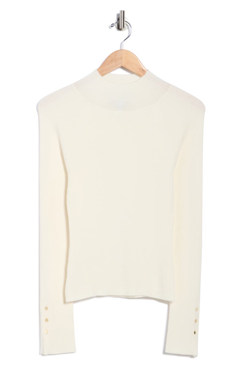 Derek Lam 10 Crosby Kassandra Mock Neck Rib Sweater, Alternate, color, Ivory