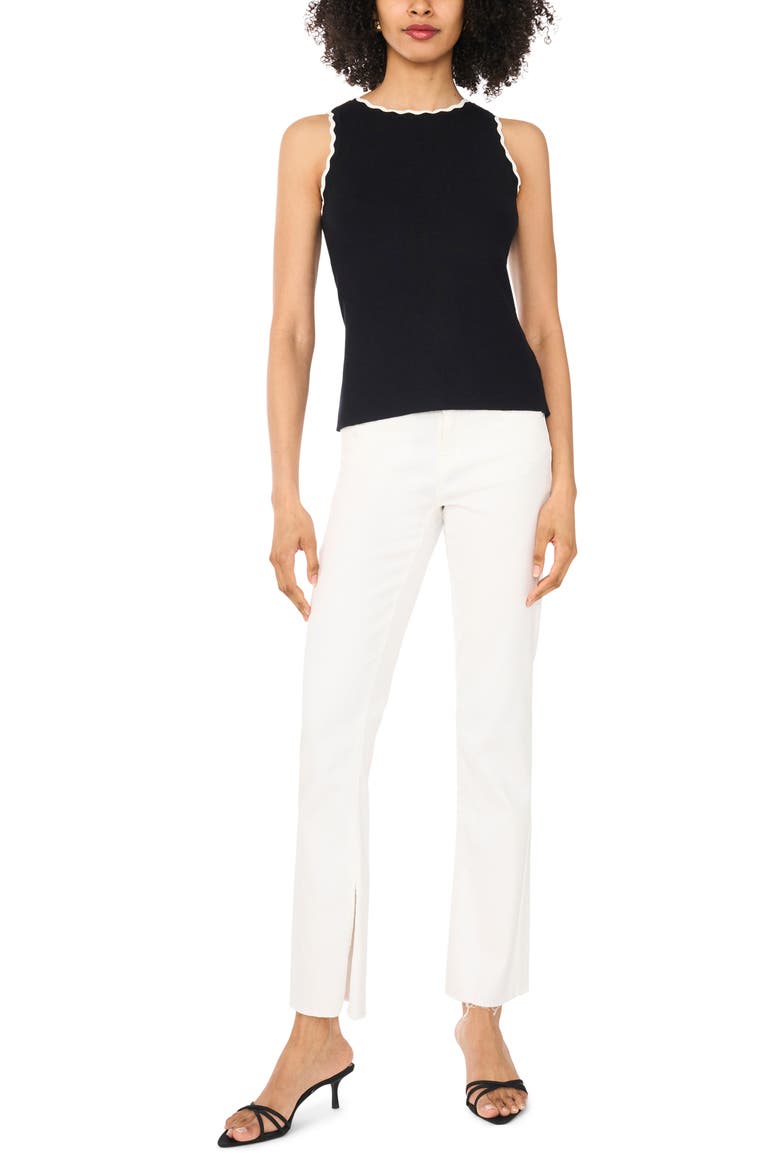 Scallop Tip Sweater Tank, Alternate, color, RICH BLACK