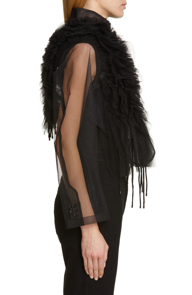 Noir Kei Ninomiya Ruffle Tulle Jacket, Alternate, color, 