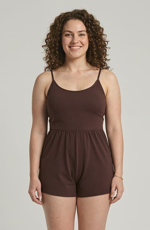 Ivy Short Swim Romper With Built-In Bra and Hidden Shorts