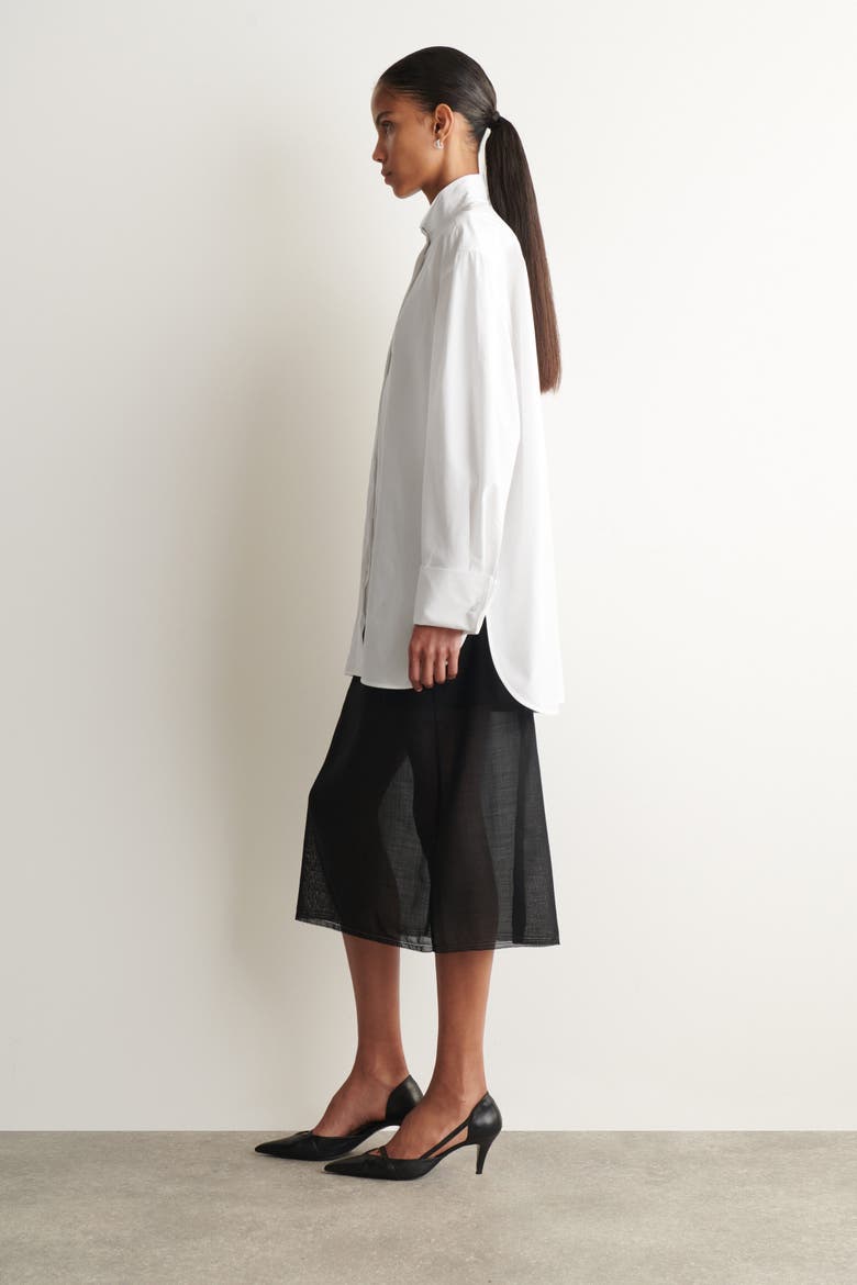 Wing-Collar Cotton Tuxedo Shirt, Alternate, color, WHITE