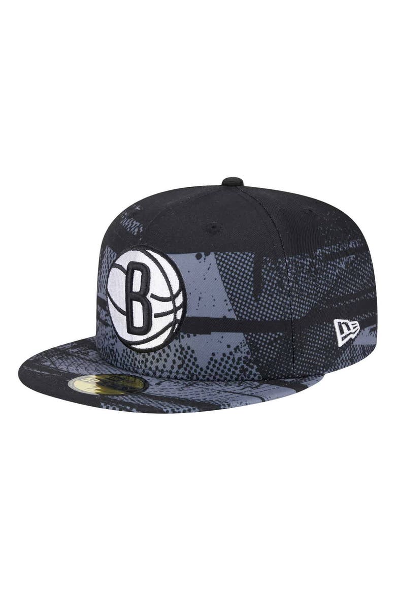 Men's New Era Black Brooklyn Nets Tip-Off 59FIFTY Fitted Hat, Main, color, Black