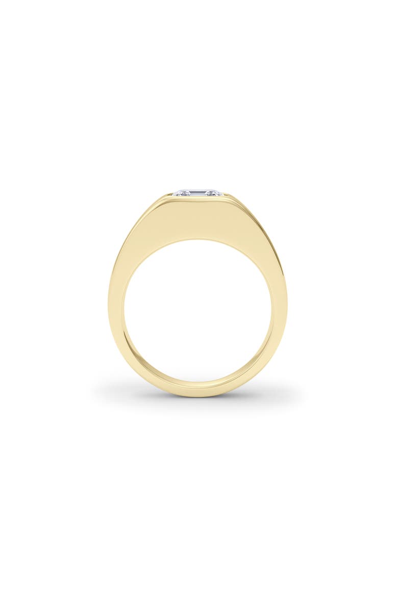 Men's Asscher Cut Lab Created Diamond Signet Ring, Alternate, color, 18K YELLOW GOLD