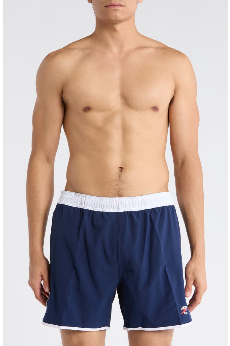 Logo Volley Swim Trunks, Main, color, NAVY