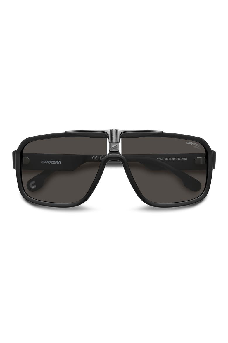 1091/S/US 65mm Polarized Oversize Navigator Sunglasses, Alternate, color, MATTE BLACK DARK RUTH/ GREY PZ