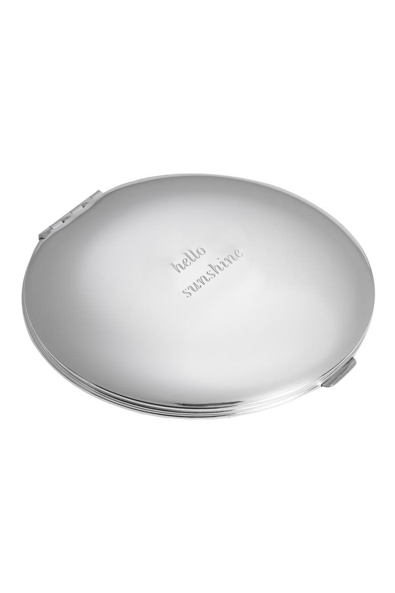 hello sunshine compact mirror, Alternate, color, SILVER