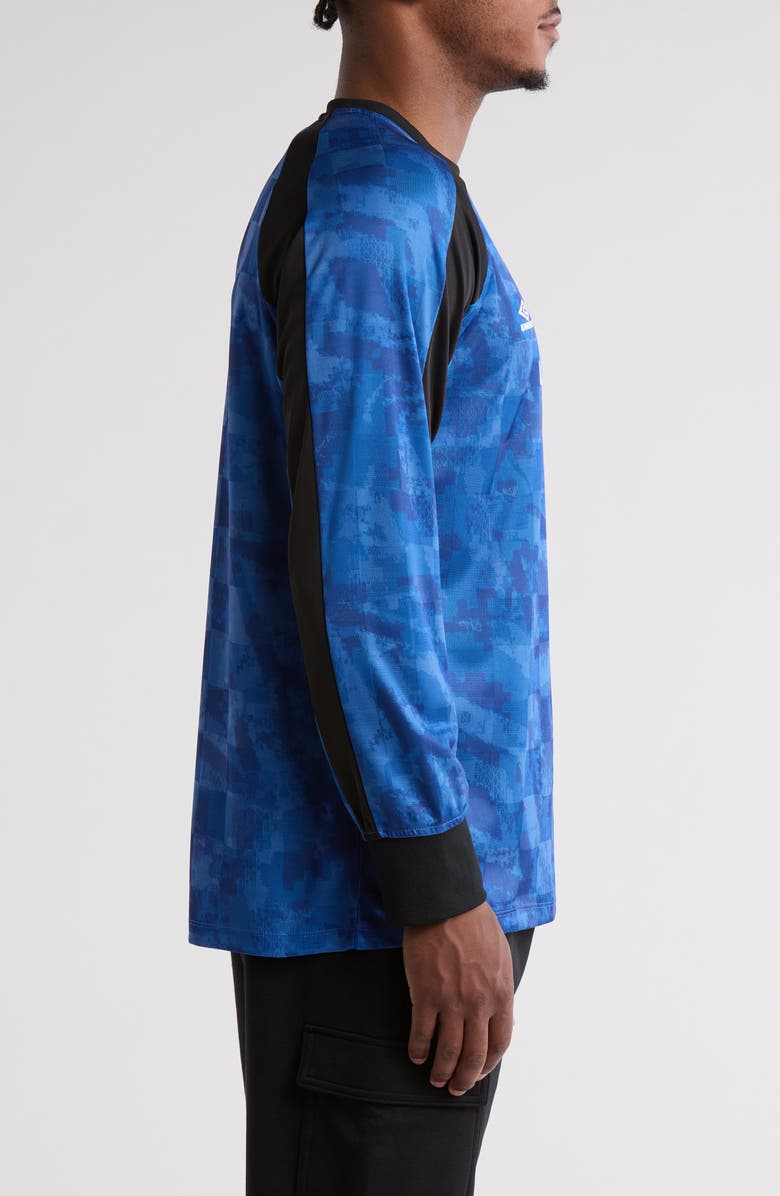 Umbro Long Sleeve Football Jersey, Alternate, color, Classic Blue/ Black