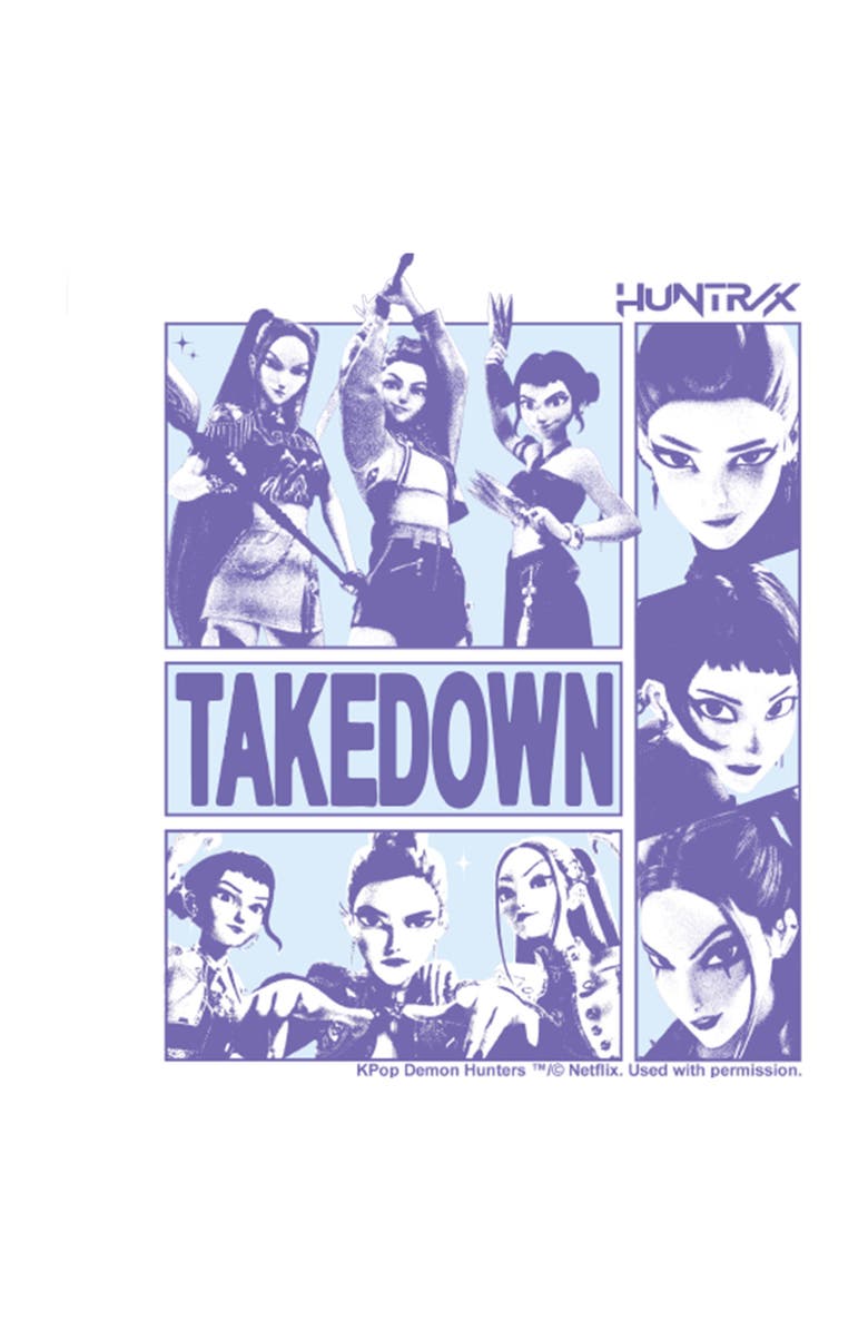 KPop Demon Hunters Girl's KPop Demon Hunters Takedown Idols Huntrix Logo  Graphic T-Shirt, Alternate, color, White