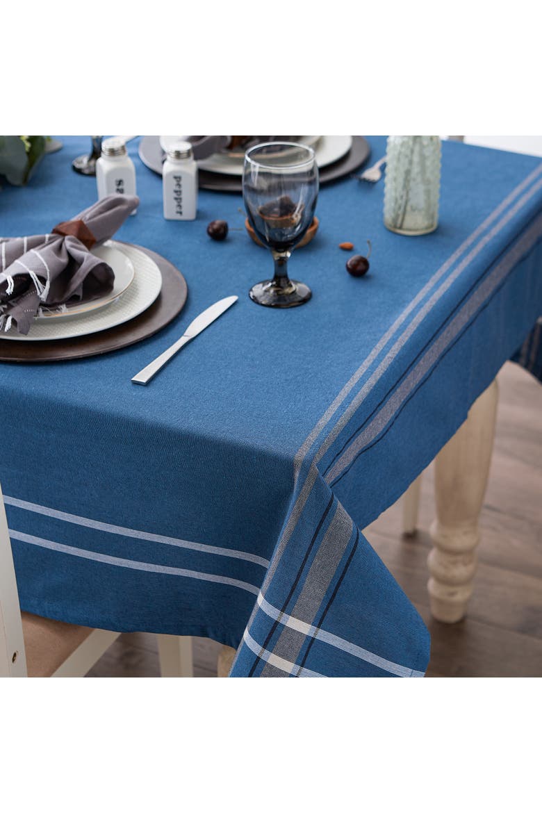 French Stripe Tablecloth, Alternate, color, Blue