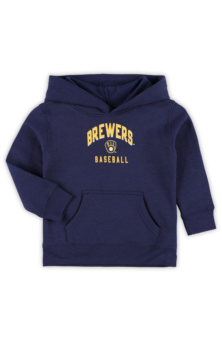 Outerstuff Toddler Navy/Gray Milwaukee Brewers Play-By-Play Pullover Fleece Hoodie & Pants Set, Alternate, color, 