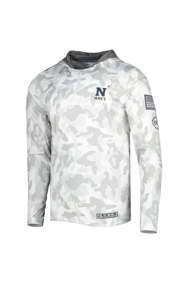 Men's Colosseum Arctic Camo Navy Midshipmen OHT Military Appreciation Long Sleeve Hoodie Top, Alternate, color, Arctic Camo