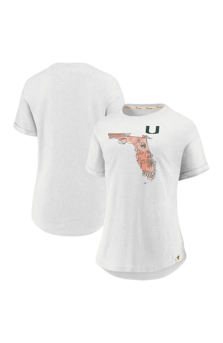 FANATICS Women's Fanatics White Miami Hurricanes True Classics Home State T-Shirt, Alternate, color, White