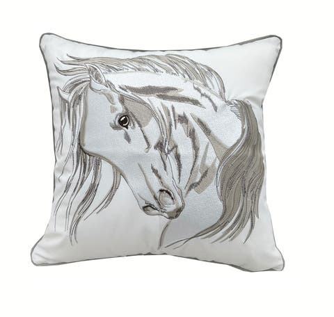 Head Strong Left Indoor/ Indoor/Outdoor Accent Throw Pillow Decor