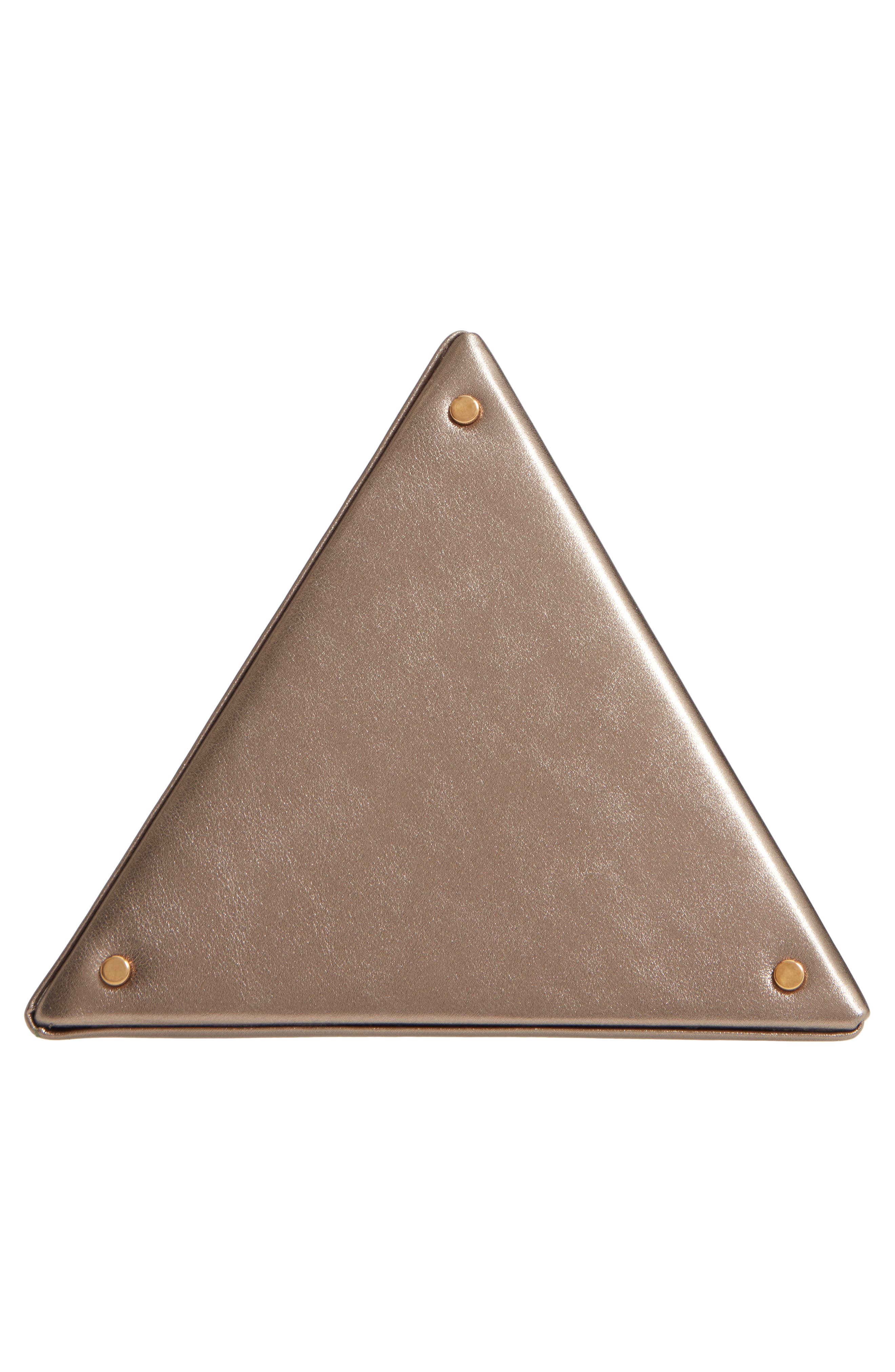 Saint Laurent Pyramid Metallic Leather Minaudière, Alternate, color, 
