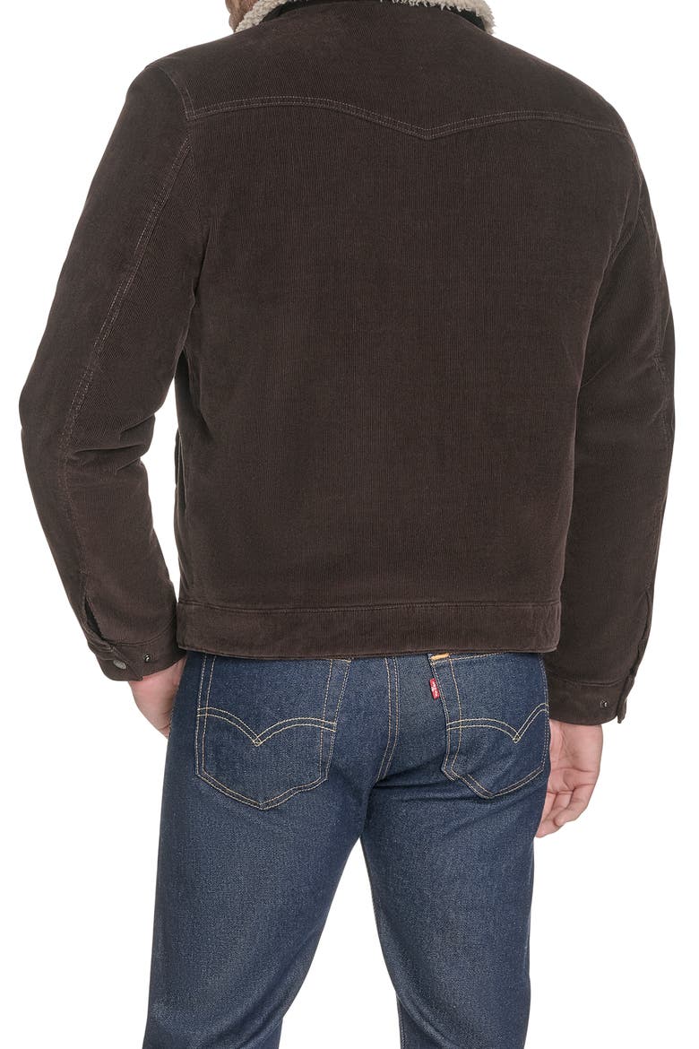 Corduroy & Faux Shearling Depot Jacket, Alternate, color, CHOCOLATE BROWN