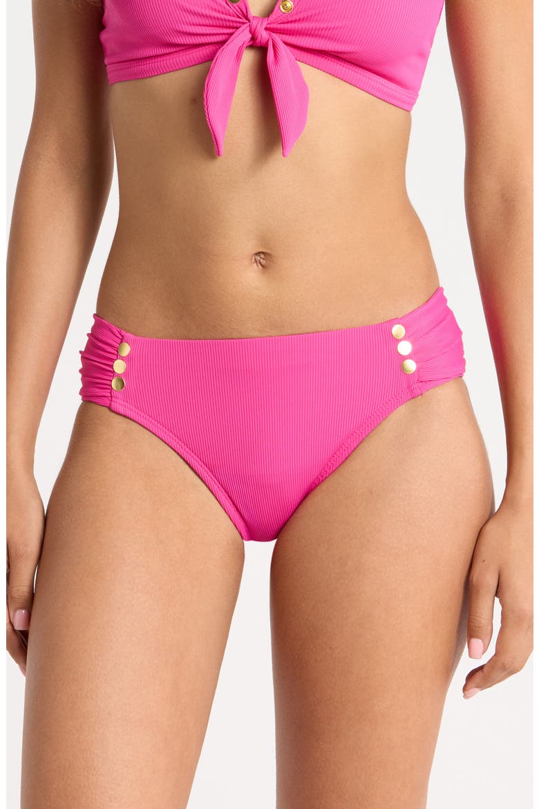 Amy Side Tab Bikini Bottoms, Main, color, DRAGON FRUIT
