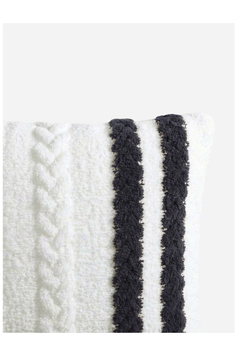 Snug Braided Accent Pillow, Alternate, color, OFF WHITE / MIDNIGHT