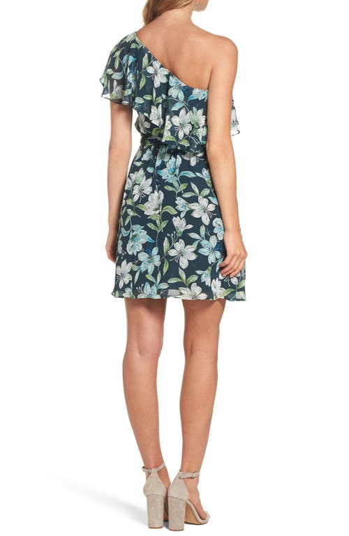 Eliza J Ruffle One-shoulder Dress In Green