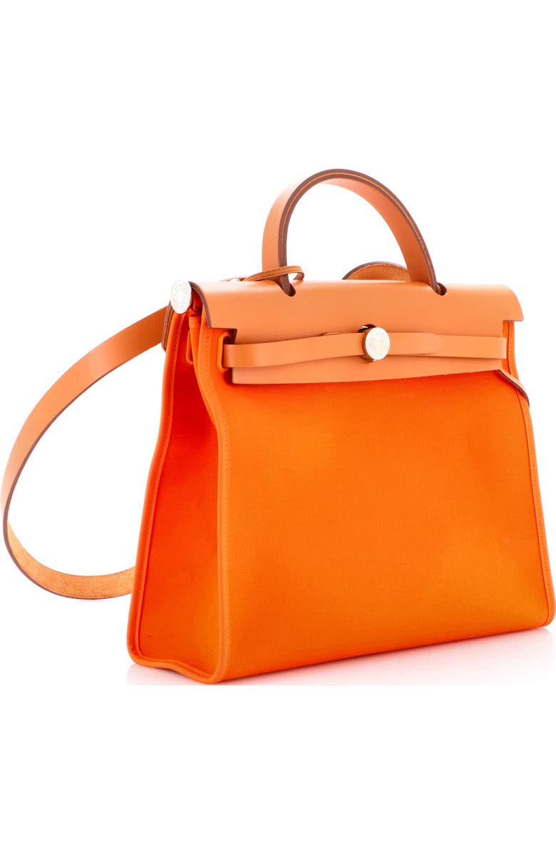 Pre-Owned Hermes Herbag Zip Leather and Toile 31, Alternate, color, Orange H