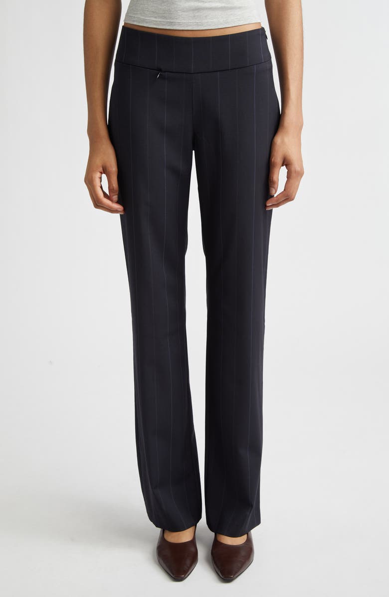 Paloma Wool Saba Pinstripe Low Waist Straight Leg Pants, Alternate, color, Blue
