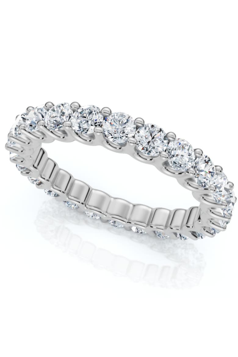 1 1/2ct Lab Grown Diamond Eternity U Prong Ring 10k Gold Wedding Band, Main, color, 10k White Gold