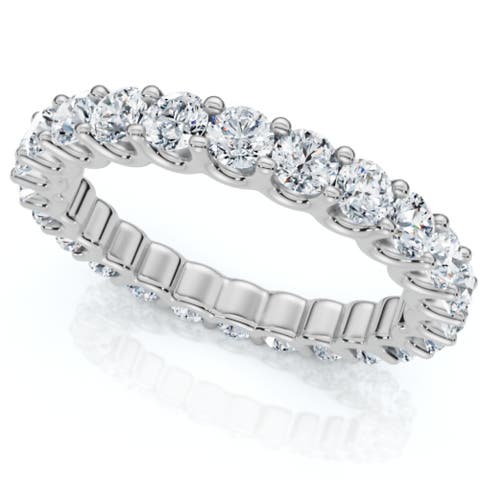 1 1/2ct Lab Grown Diamond Eternity U Prong Ring 10k Gold Wedding Band
