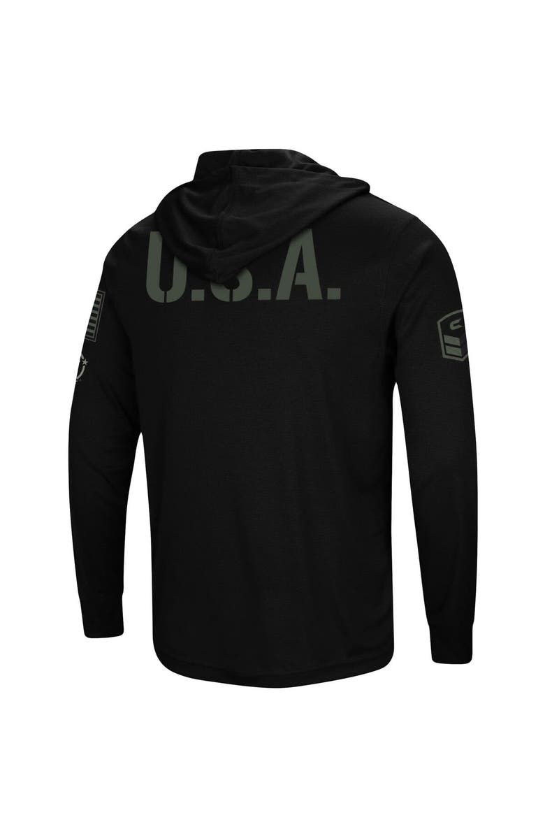 COLOSSEUM Men's Colosseum Black Arizona State Sun Devils OHT Military Appreciation Hoodie Long Sleeve T-Shirt, Alternate, color, Black